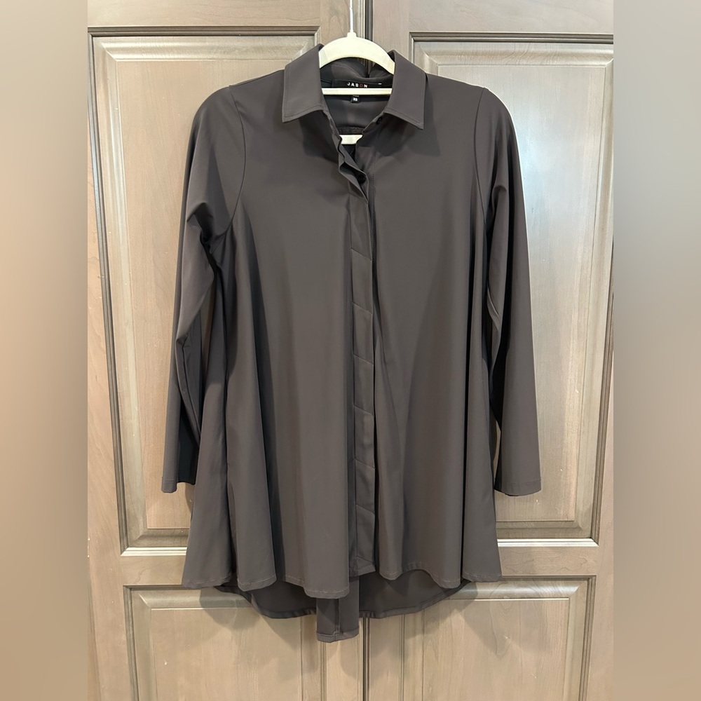 Jason by Comfy USA Button Down Top in Black, Size XS
